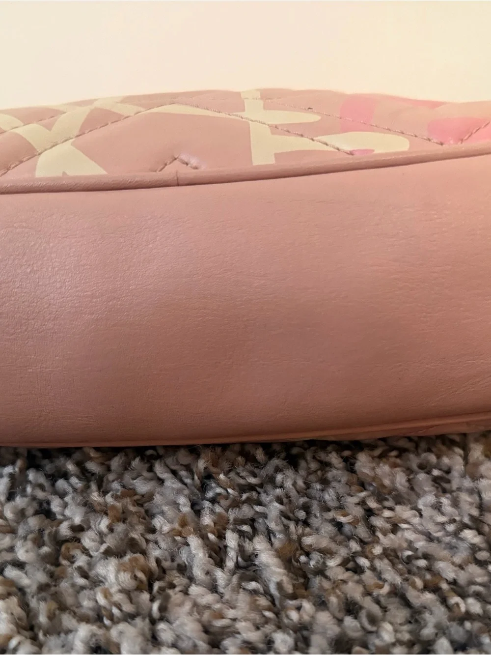 Gucci Pink Quilted GG Marmont Crossbody Bag with Cream Accents